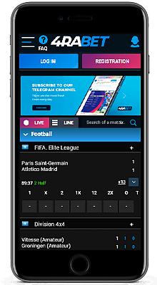Home in 4raBet Mobile App on iPhone